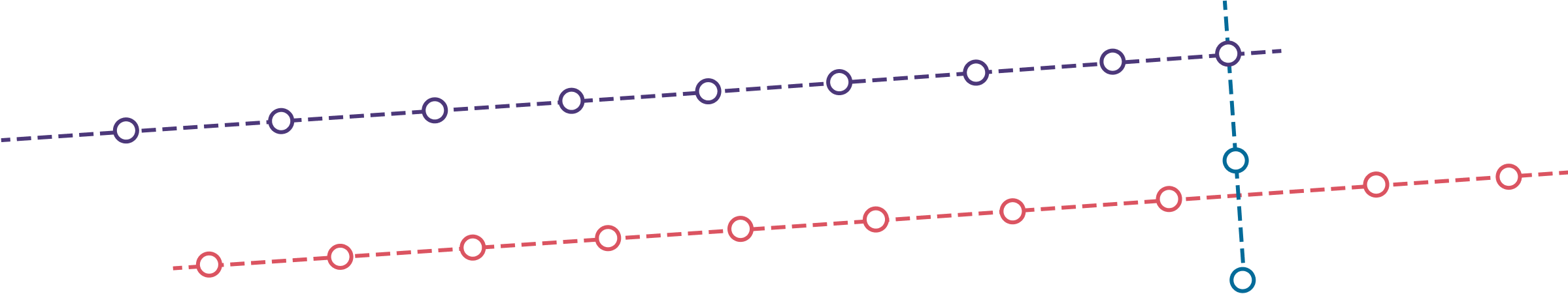 Decorative element with dots and dashes, meant to resemble a transit map